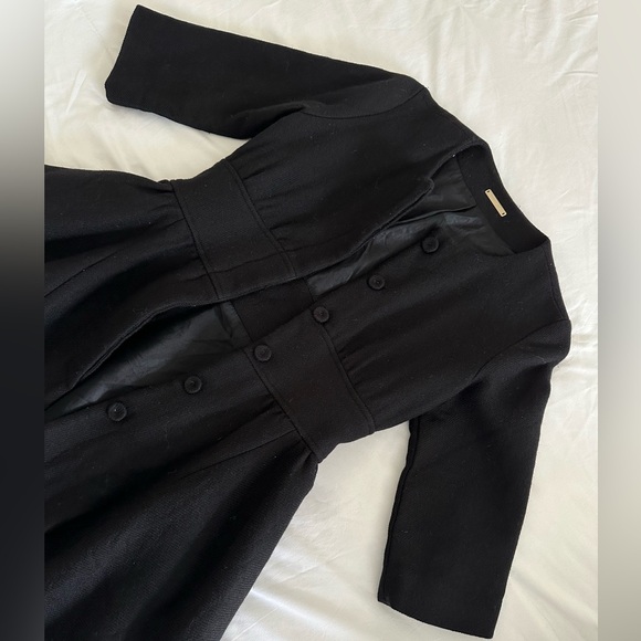 LOEFFLER RANDALL | Black Wool Blend Pea Coat - Picture 2 of 5